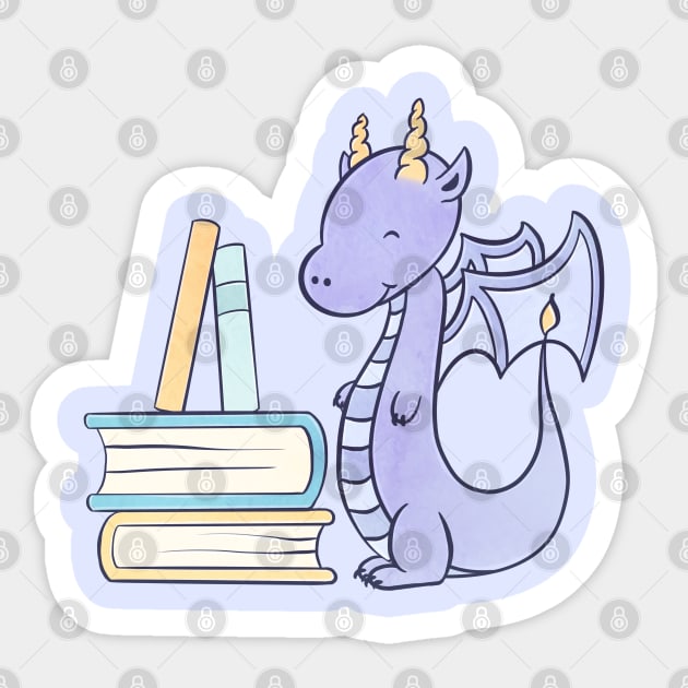 DRAGON READS Sticker by Catarinabookdesigns